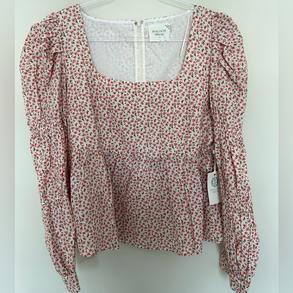 Hyacinth House Tops - Tuckernuck NWT Hyacinth House Clemons Long Sleeve Blouse Pink Floral Size XL